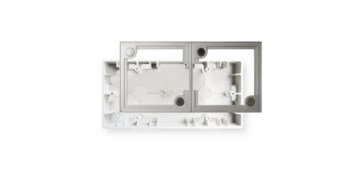 Ecler WPa2SMBOX In-wall double surface-mount installation box Front with frame 2 HR lr